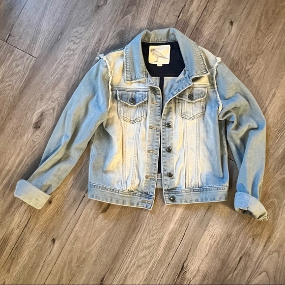 Denim Jacket With Neon Embroidery​ - Picture 1 of 6